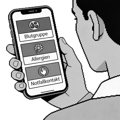 User entering medical information