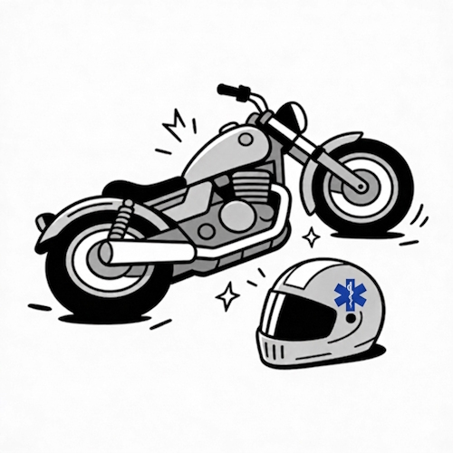 Motorcycle helmet with NFC tag after a crash